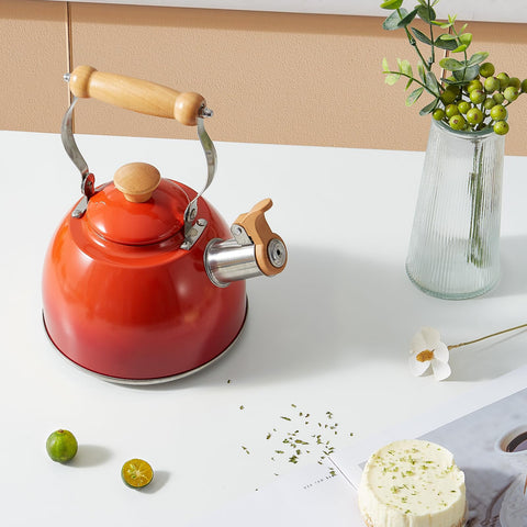 ROCKURWOK kettle staged in kitchen adding color and everyday convenience