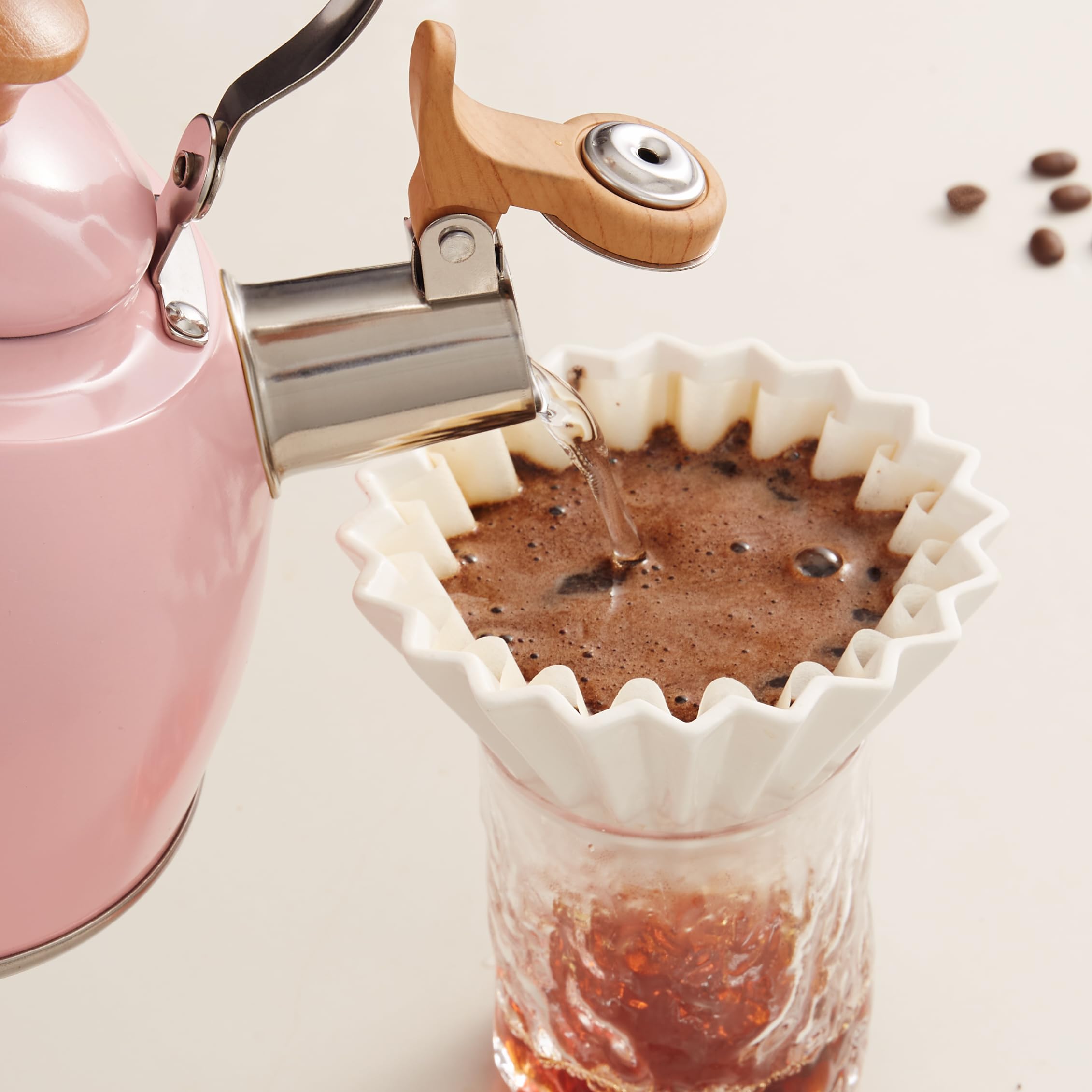 ROCKURWOK kettle on kitchen counter adding color and convenient serving