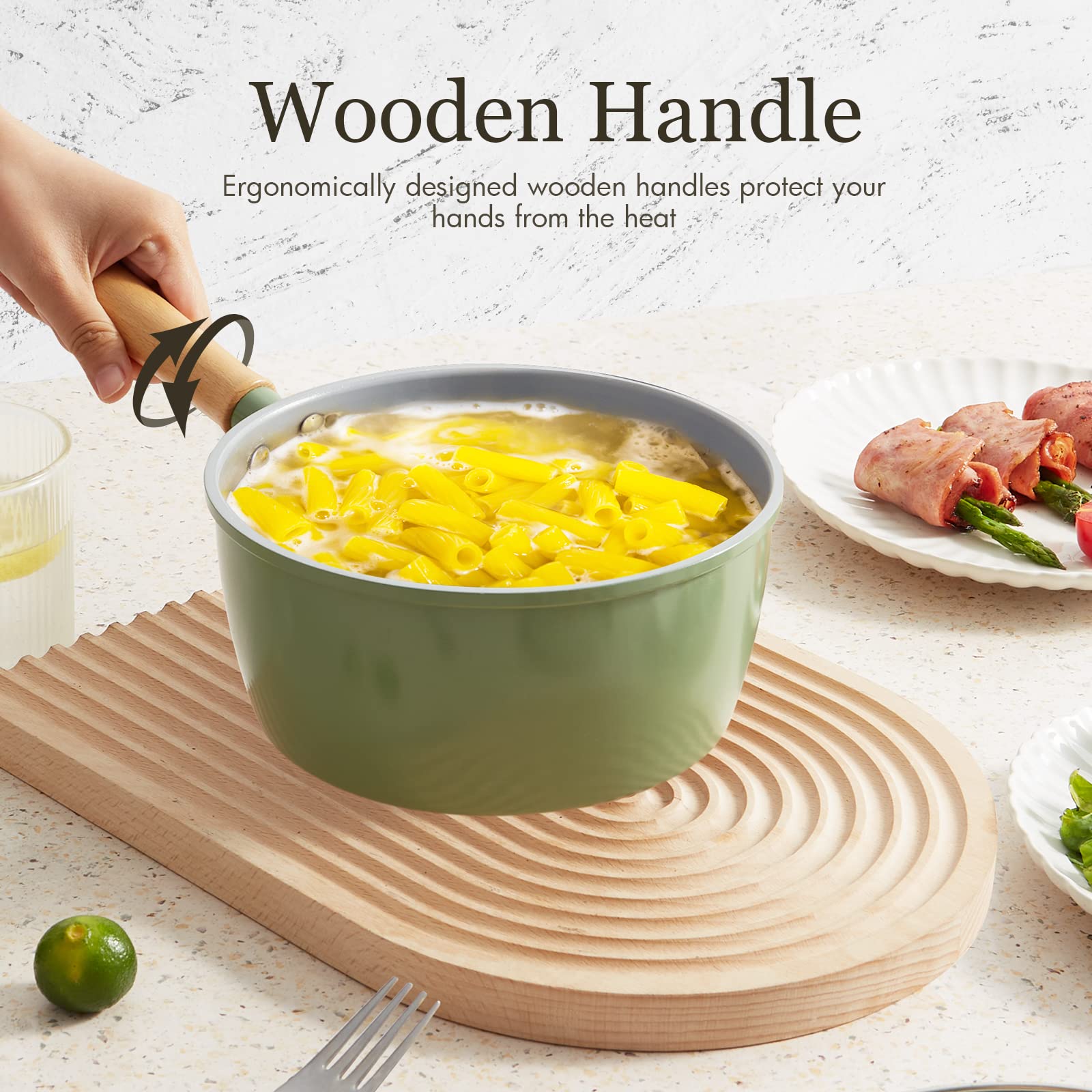 ROCKURWOK wooden handle detail highlighting cool touch grip and comfortable control