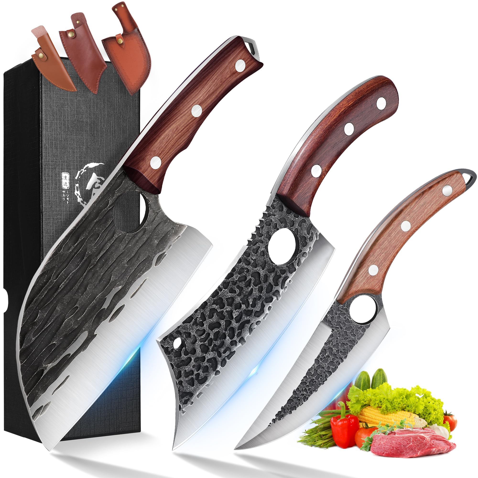 ROCOCO cleaver front view showing robust blade and secure handle for powerful chopping