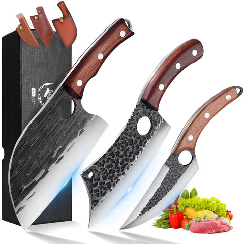 ROCOCO cleaver front view showing robust blade and secure handle for powerful chopping