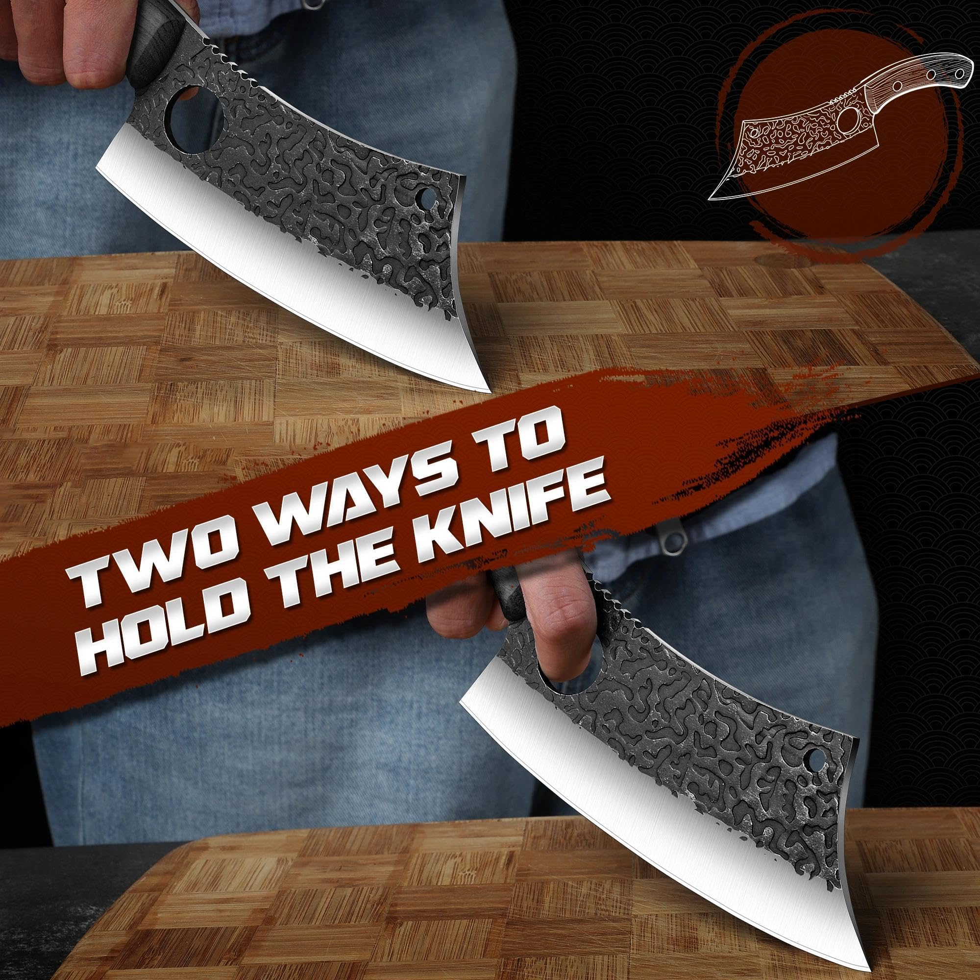 ROCOCO cleaver beside ruler showing size and scale for purchase clarity