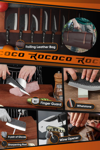 ROCOCO whetstone and sharpening rod flatlay to maintain razor edges