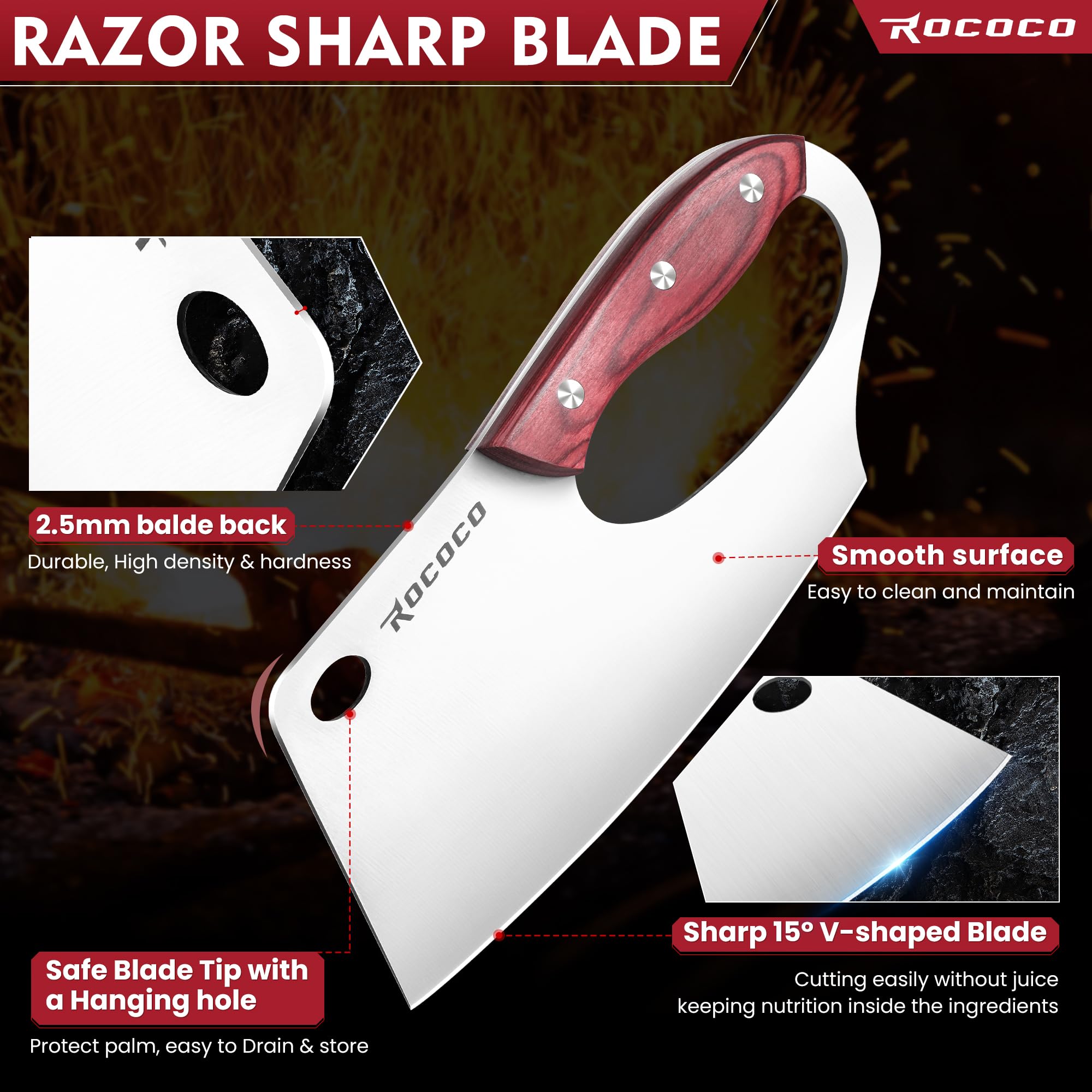 ROCOCO side profile highlighting curved blade for smoother cuts