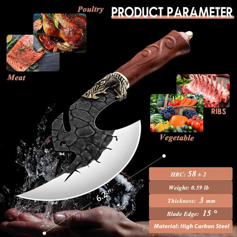 ROCOCO cleaver chopping vegetables on board to illustrate rocking action