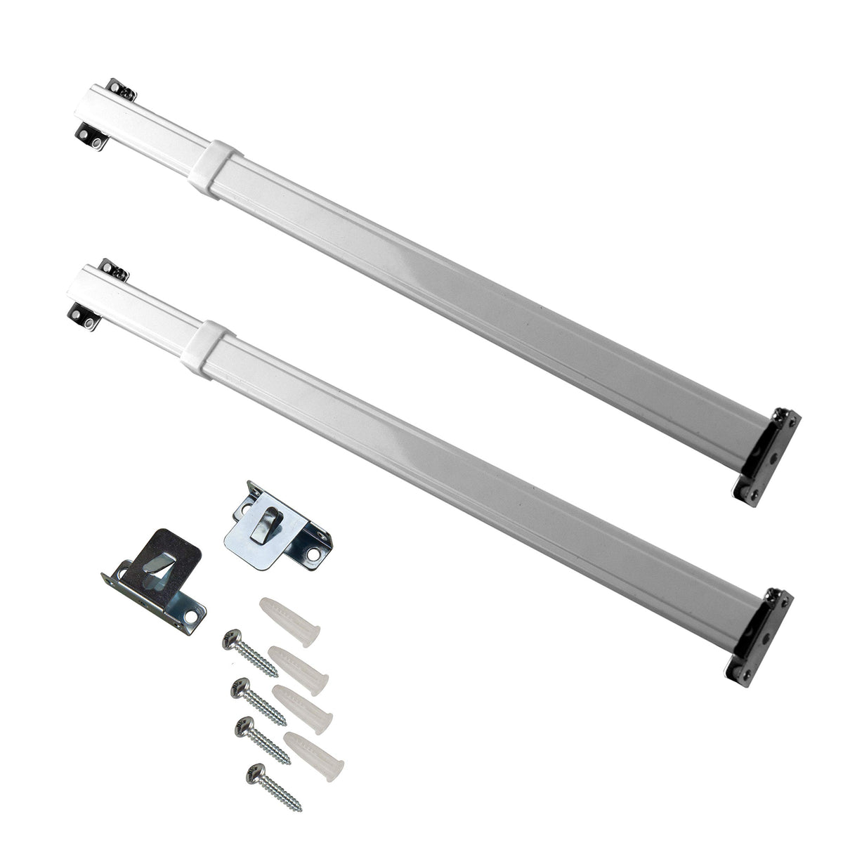 Rod Desyne flat sash rod front view showing clean white profile and set benefit