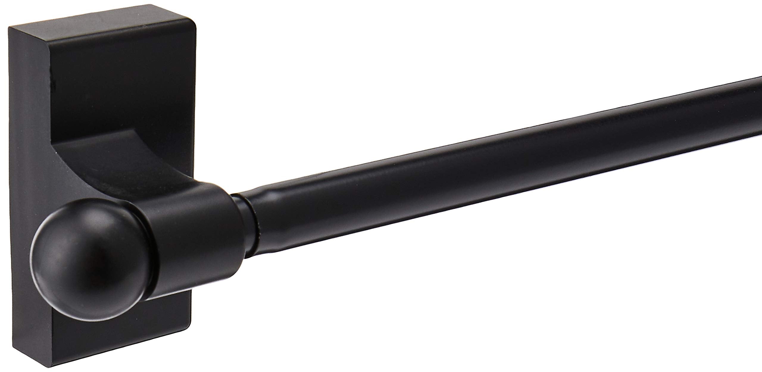 Rod Desyne Mag-12 installed with sheer curtain on metal frame showing quick tool-free setup