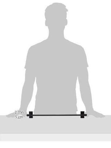 Rod Desyne Mag-12 next to tape measure showing adjustable 17–30" range for proper fit