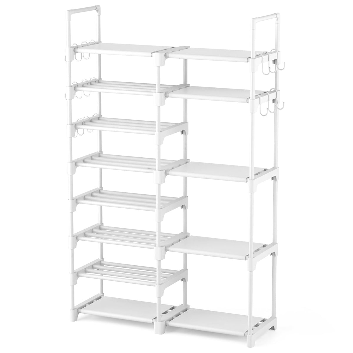 ROJASOP front view showing full rack with organized shoes and space-saving benefit