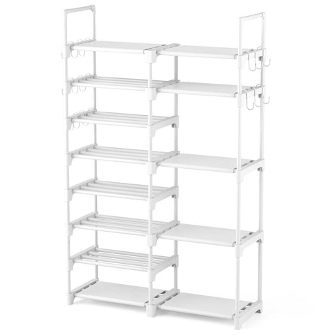 ROJASOP front view showing full rack with organized shoes and space-saving benefit