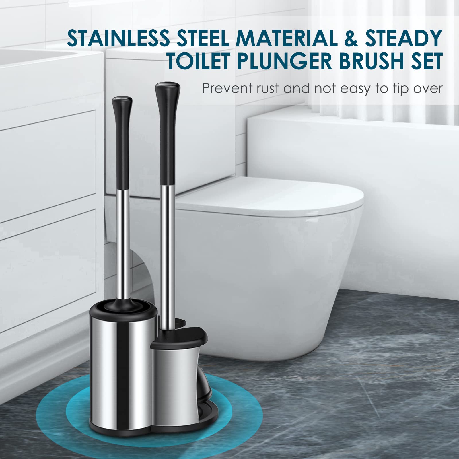 Roleader HAMITOR plunger in use clearing a toilet illustrating powerful performance