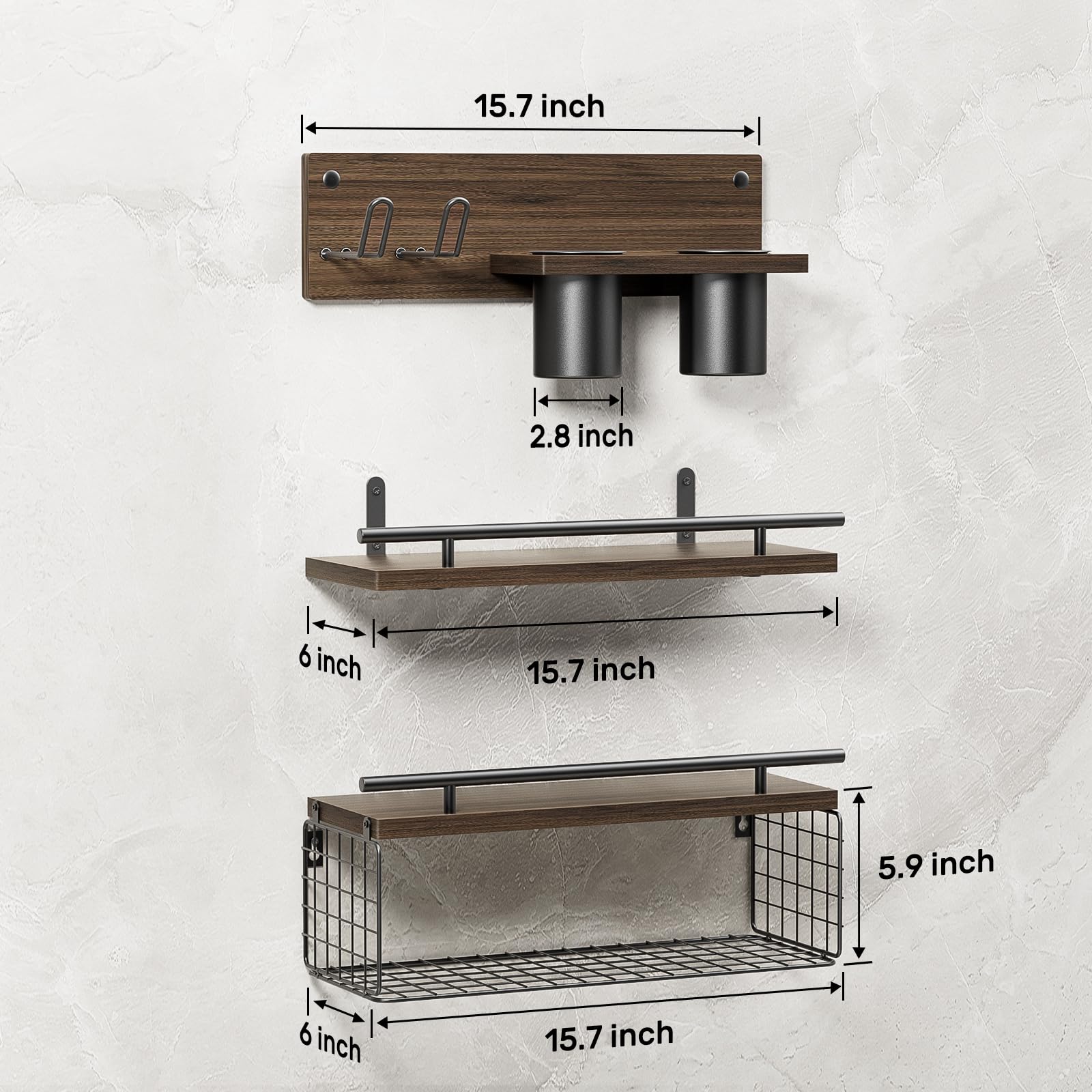 RoleDes hair dryer holder detail showing easy access and safe storage