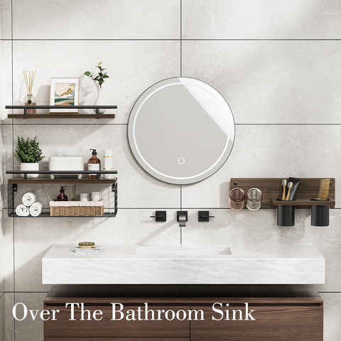 RoleDes styled bathroom shelf with accessories demonstrating organized look
