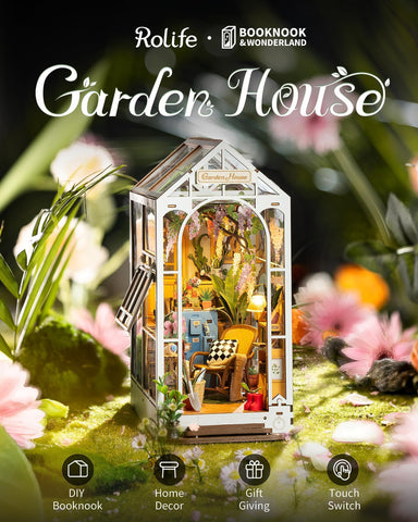 Rolife garden house interior detail highlighting tiny plants and cozy atmosphere benefit
