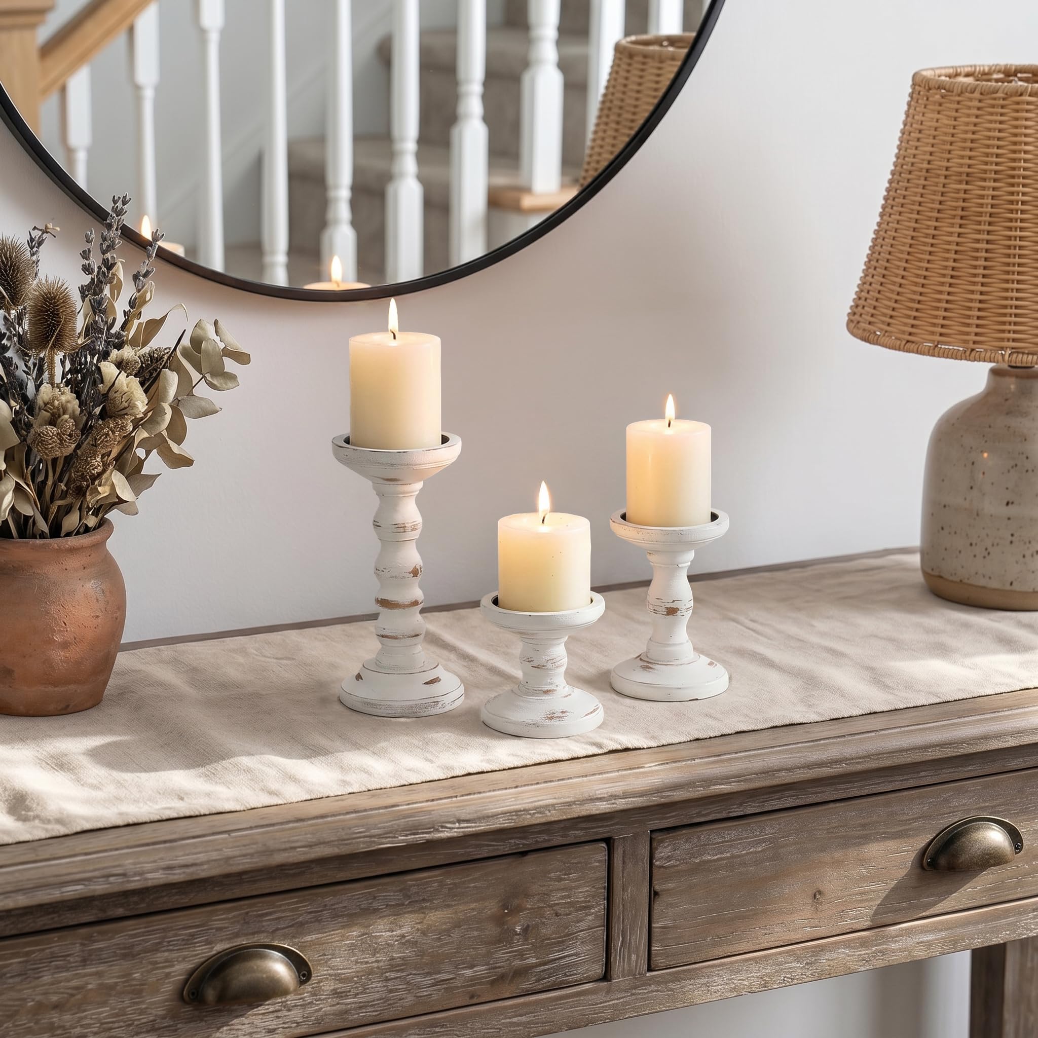 Romadedi styled on fireplace mantel, brings rustic charm
