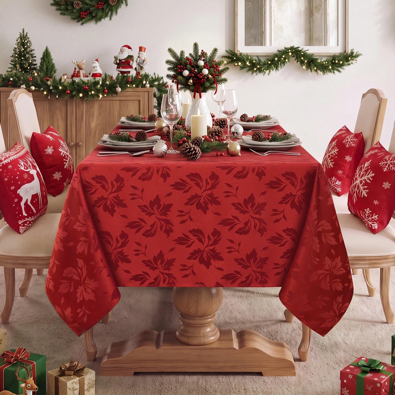Romanstile close-up of jacquard texture showing floral weave and durability