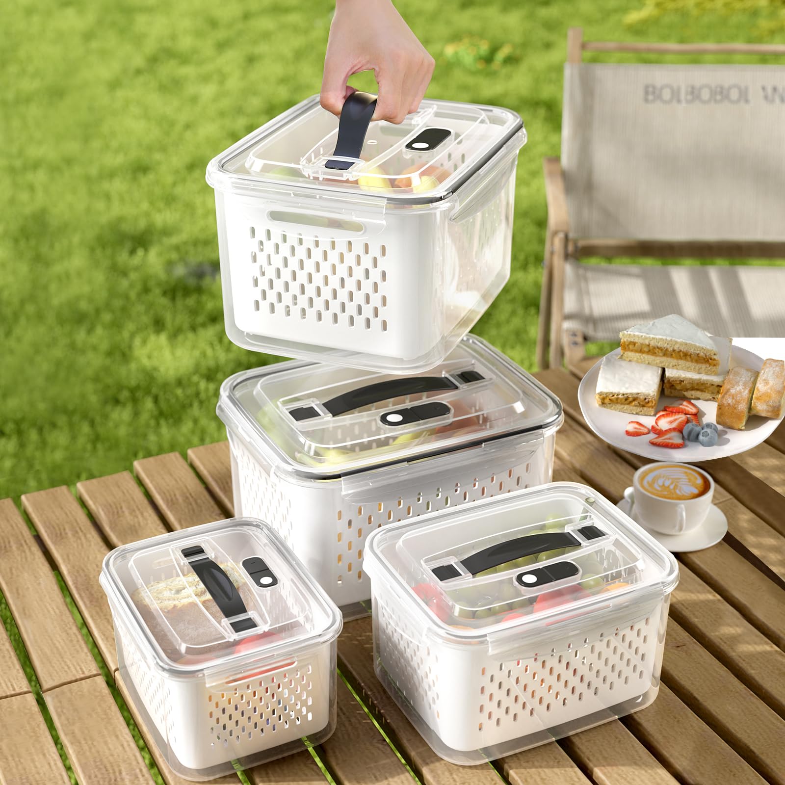 Ronanemon lid close-up highlighting vent holes and hidden handle for easy transport