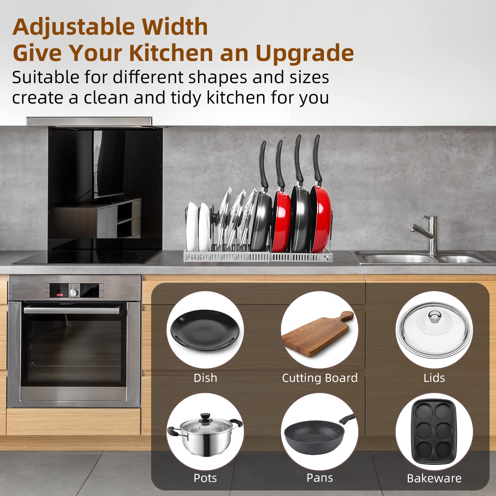 ROOHUA close-up U-shape groove detail securing lids and preventing slips