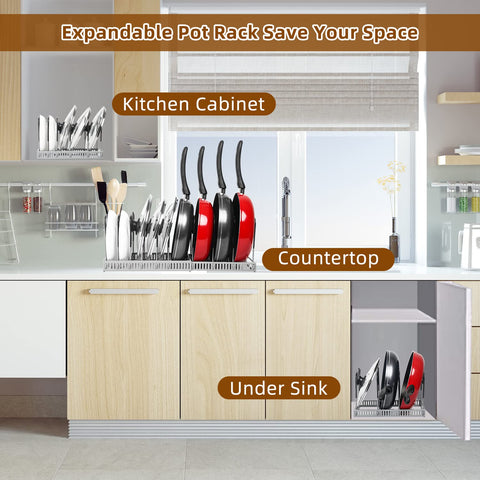 ROOHUA lifestyle kitchen counter display highlighting tidy cookware accessibility benefit