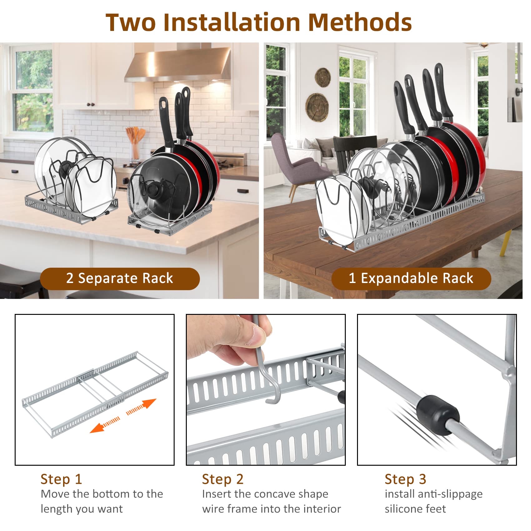 ROOHUA silicone pads and hardware layout protecting cabinet surfaces benefit