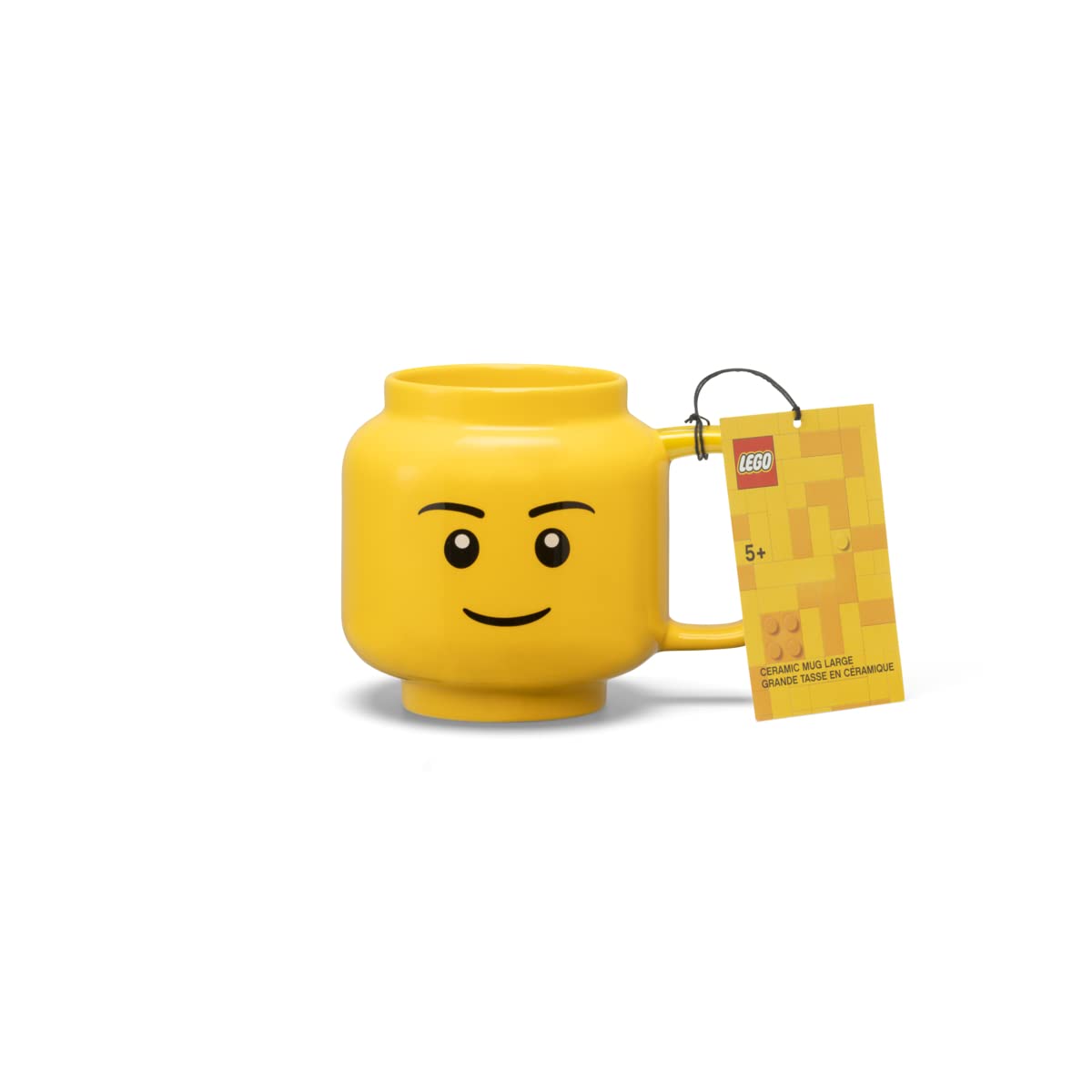 Room Copenhagen LEGO mug front view showing playful boy face and large capacity
