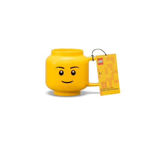 Room Copenhagen LEGO mug front view showing playful boy face and large capacity