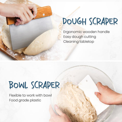 rorecay dough whisk and bowl scraper for smooth mixing