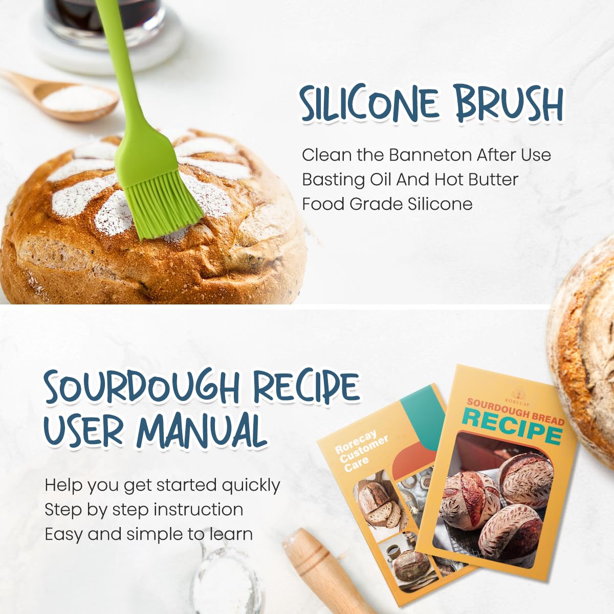 rorecay silicone brush close-up for hygienic egg washes and finishes