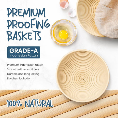 rorecay two rattan bannetons top view preserving dough shape