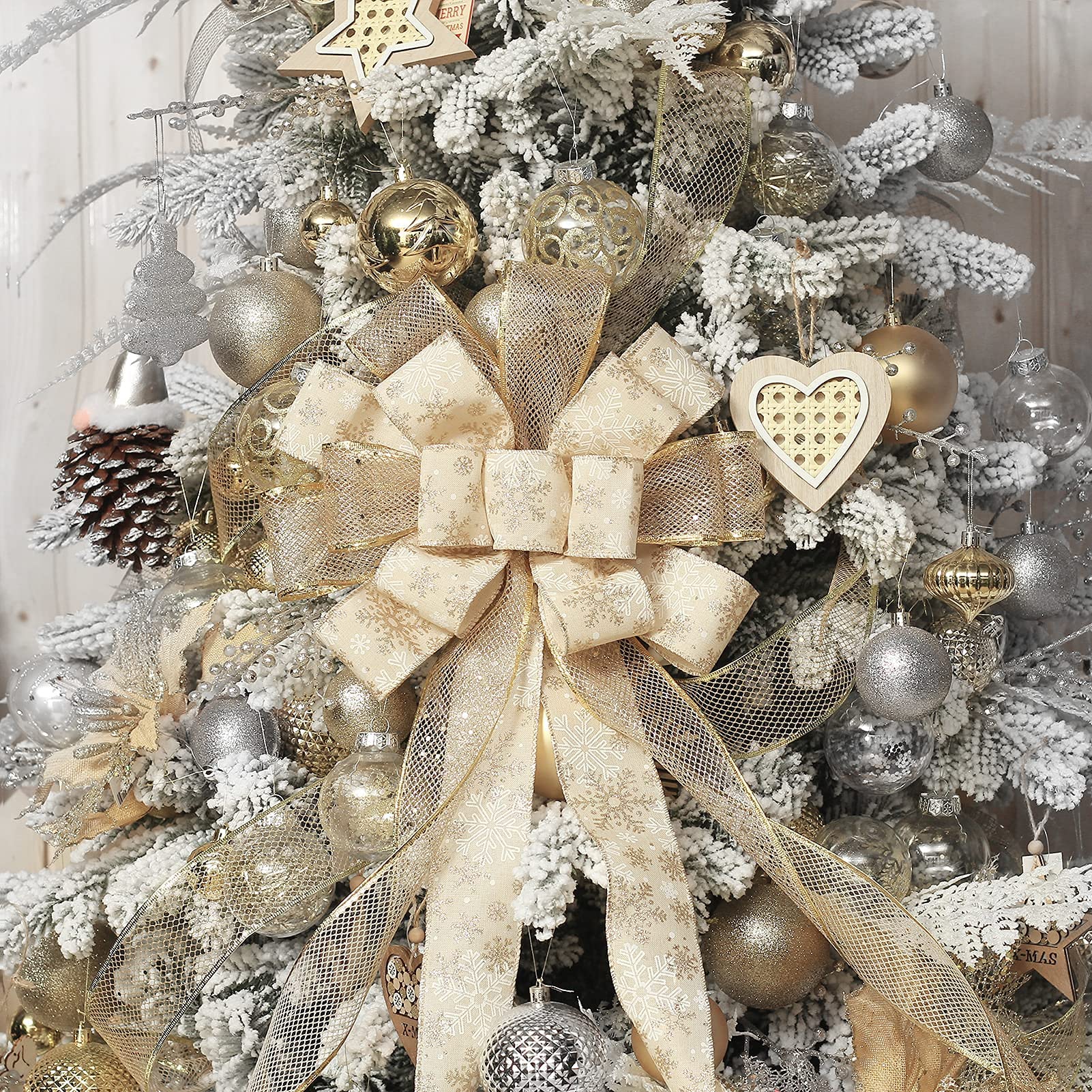 RoseCraft bow decorating a mantel delivering festive, reusable accent