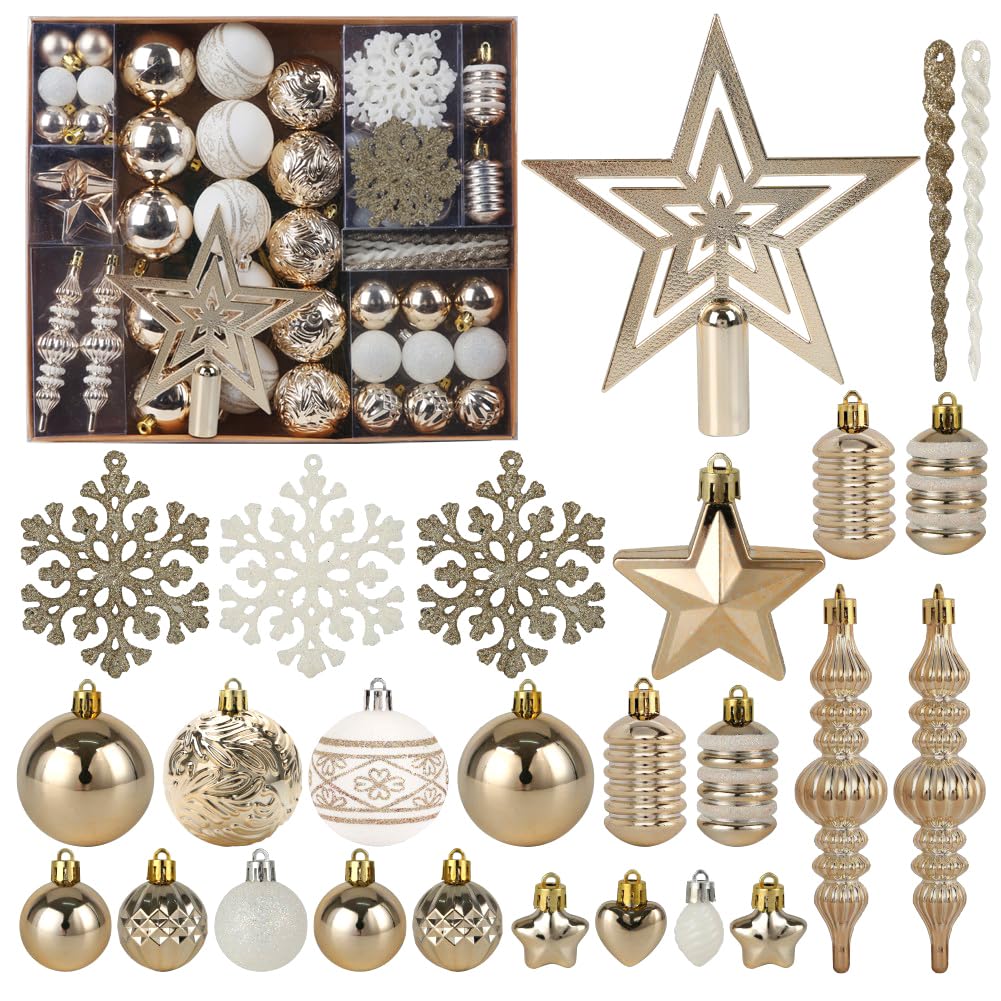 ROSELEAF front packaging showing complete 78-piece champagne white set for easy selection