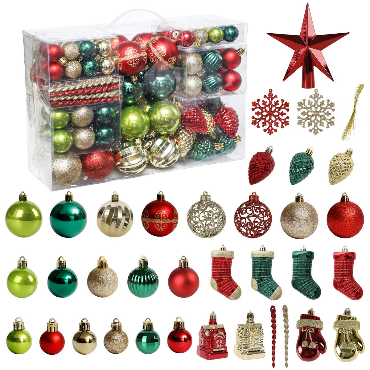ROSELEAF front packaging showing full 132-piece set and organized storage