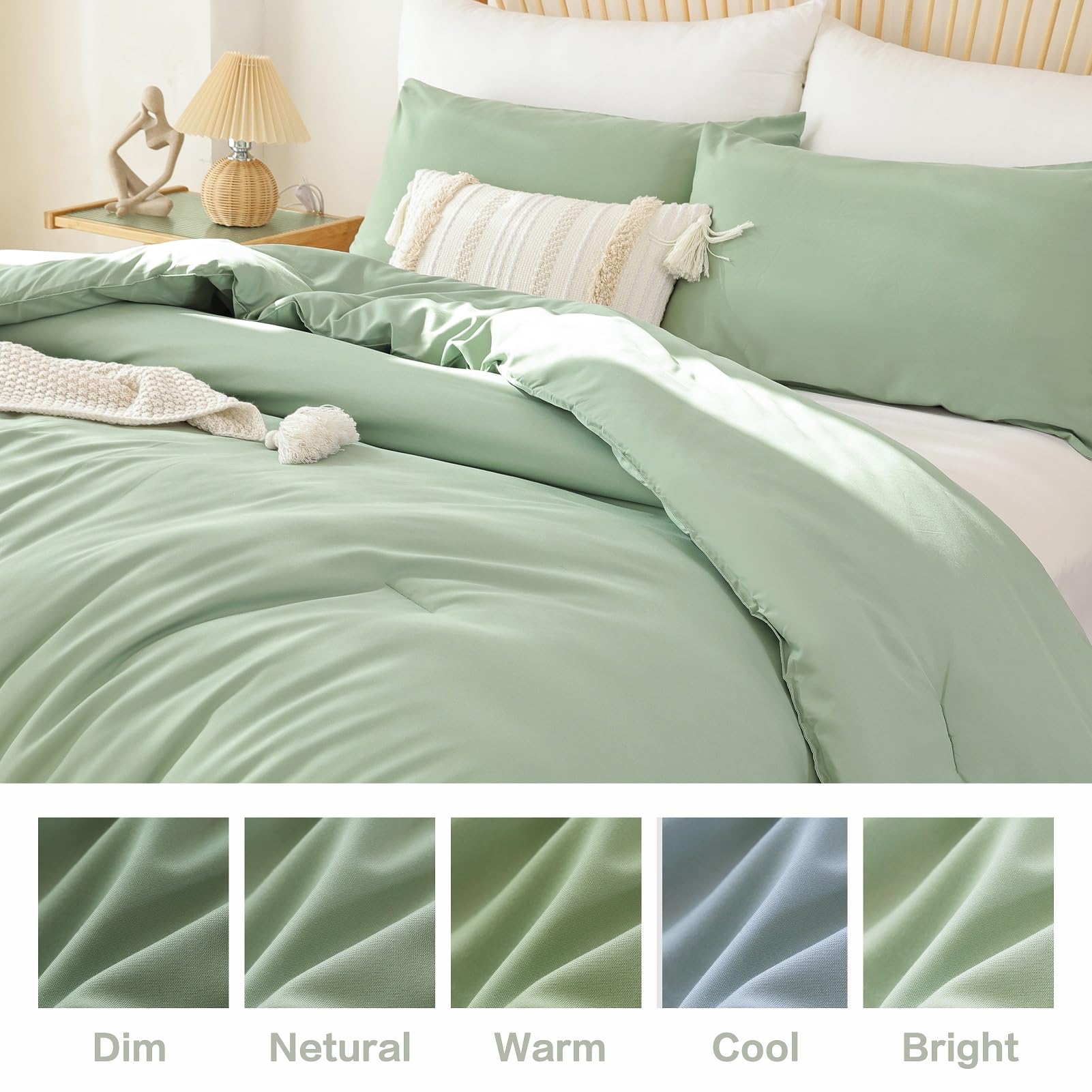ROSGONIA comforter in boho bedroom scene showing aesthetic and layering