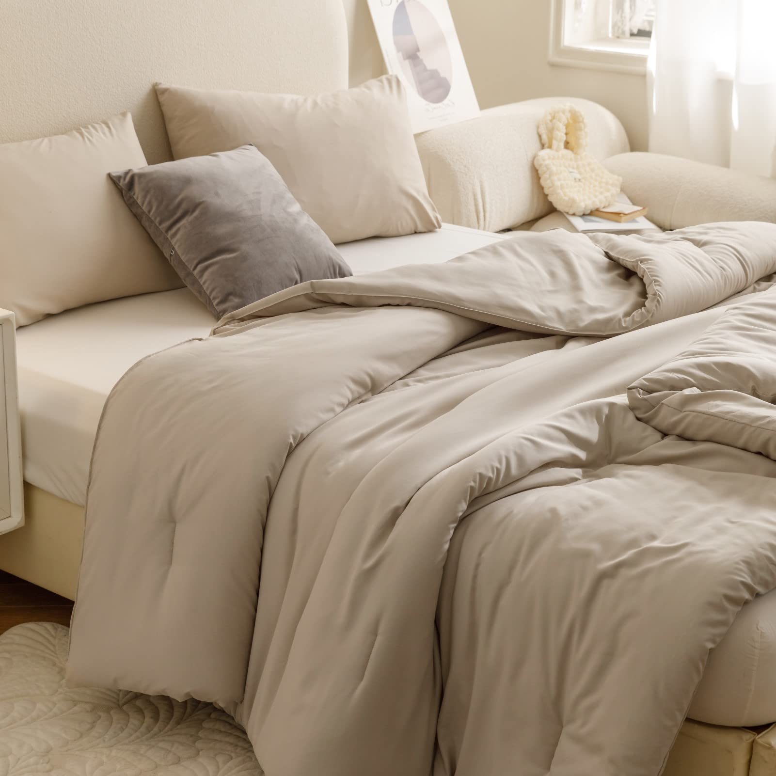 ROSGONIA front view of California King comforter showing clean boho look and cozy feel