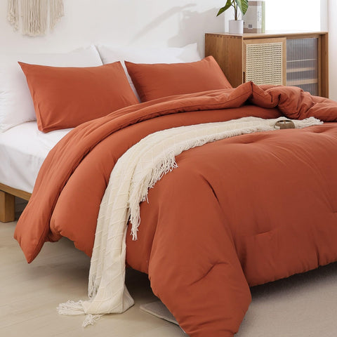 ROSGONIA close-up of terracotta fabric texture, highlights softness and breathability