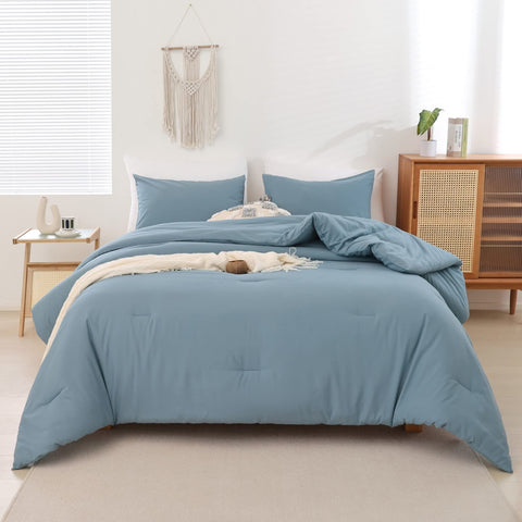 ROSGONIA comforter draped on California king bed offering oversized cozy coverage