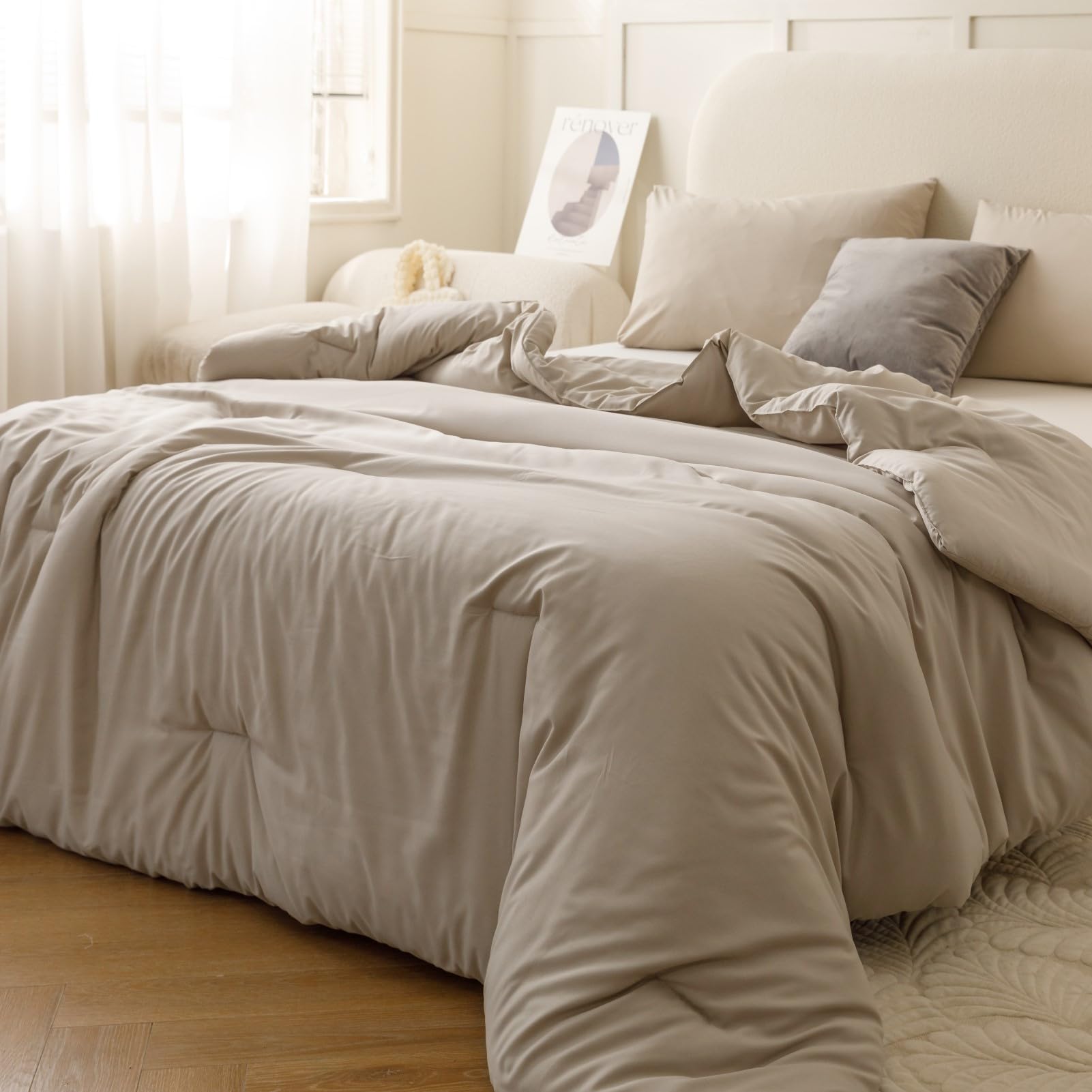 ROSGONIA comforter on king bed lifestyle scene adds cozy boho appeal to room