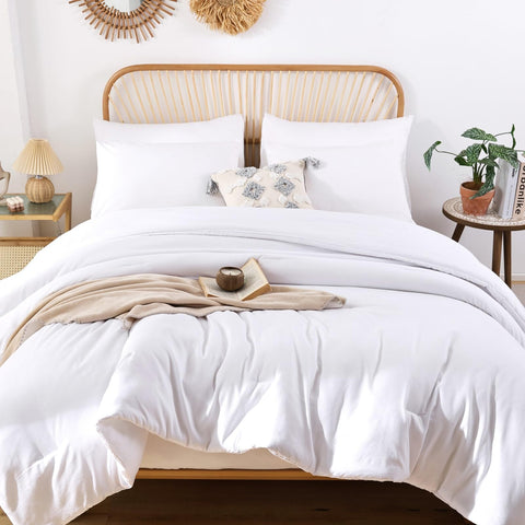ROSGONIA front view comforter flat lay shows clean boho look and easy styling benefit