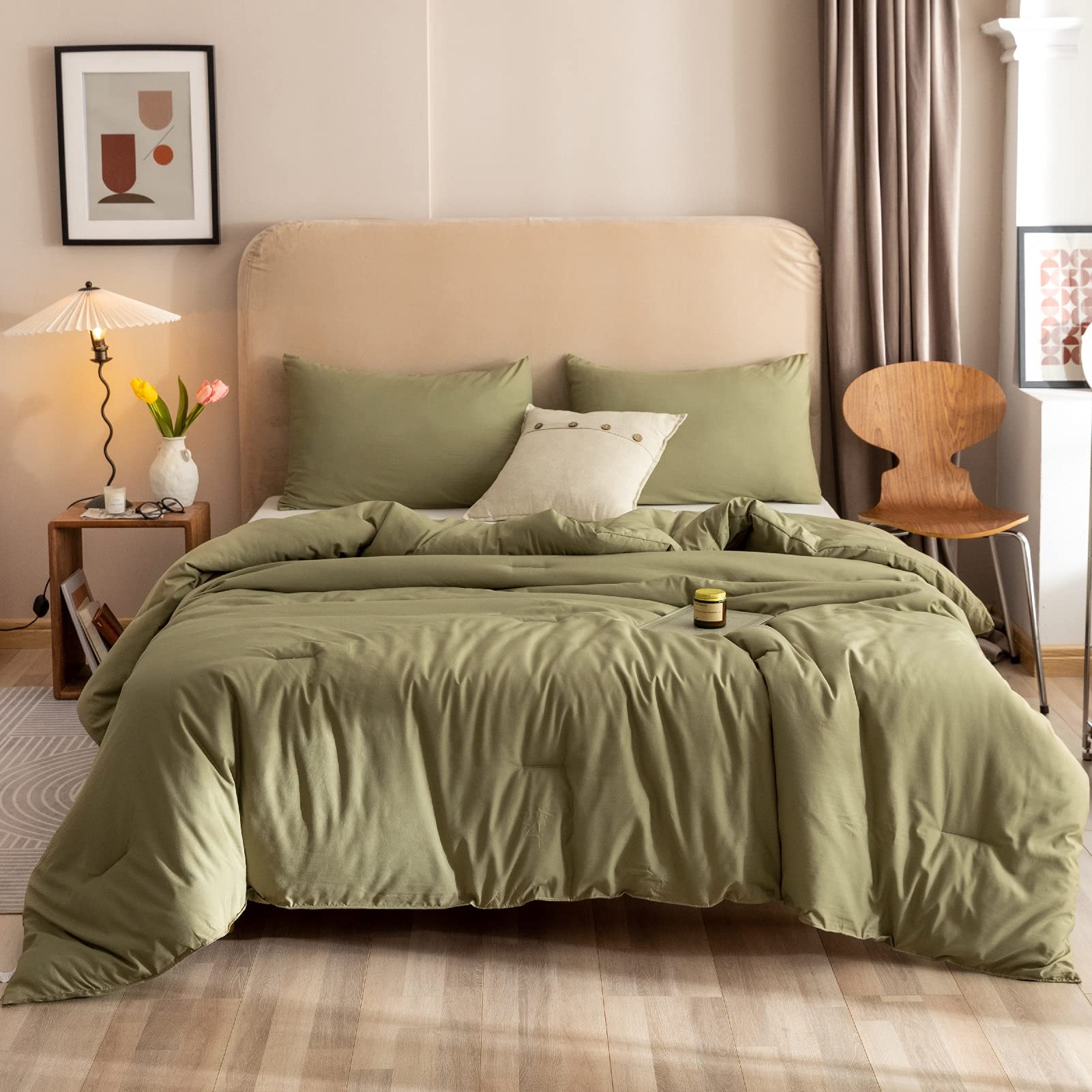 ROSGONIA olive fabric close-up showing soft texture and breathable feel