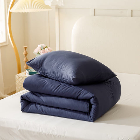 ROSGONIA comforter beside ruler showing 79 by 90 inches full-size fit