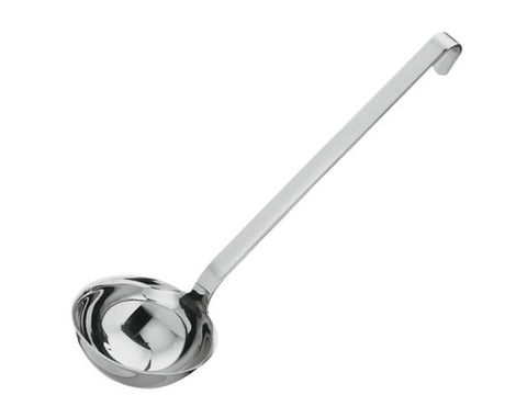 Rösle hooked end hanging on rail for neat Open Kitchen storage
