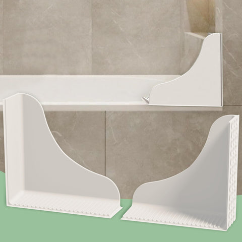 Roslim splash guard front view showing clean white finish and secure fit