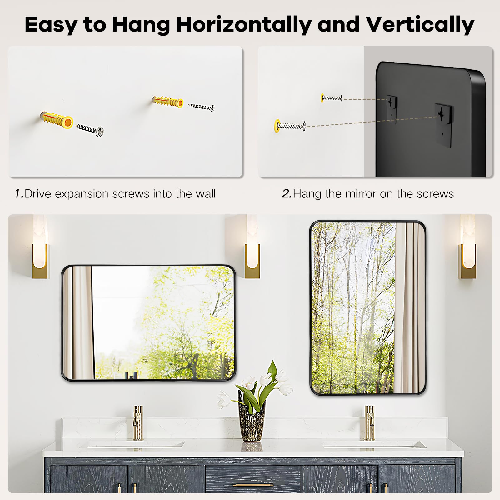 Rosynee metal backplate and mounting hardware for secure, easy installation
