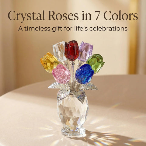 Rotroyce close-up of K9 crystal petals highlighting sparkling clarity