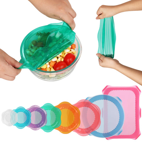 ROTTOGOON front packaging showing full 8-piece silicone lid set and eco benefit