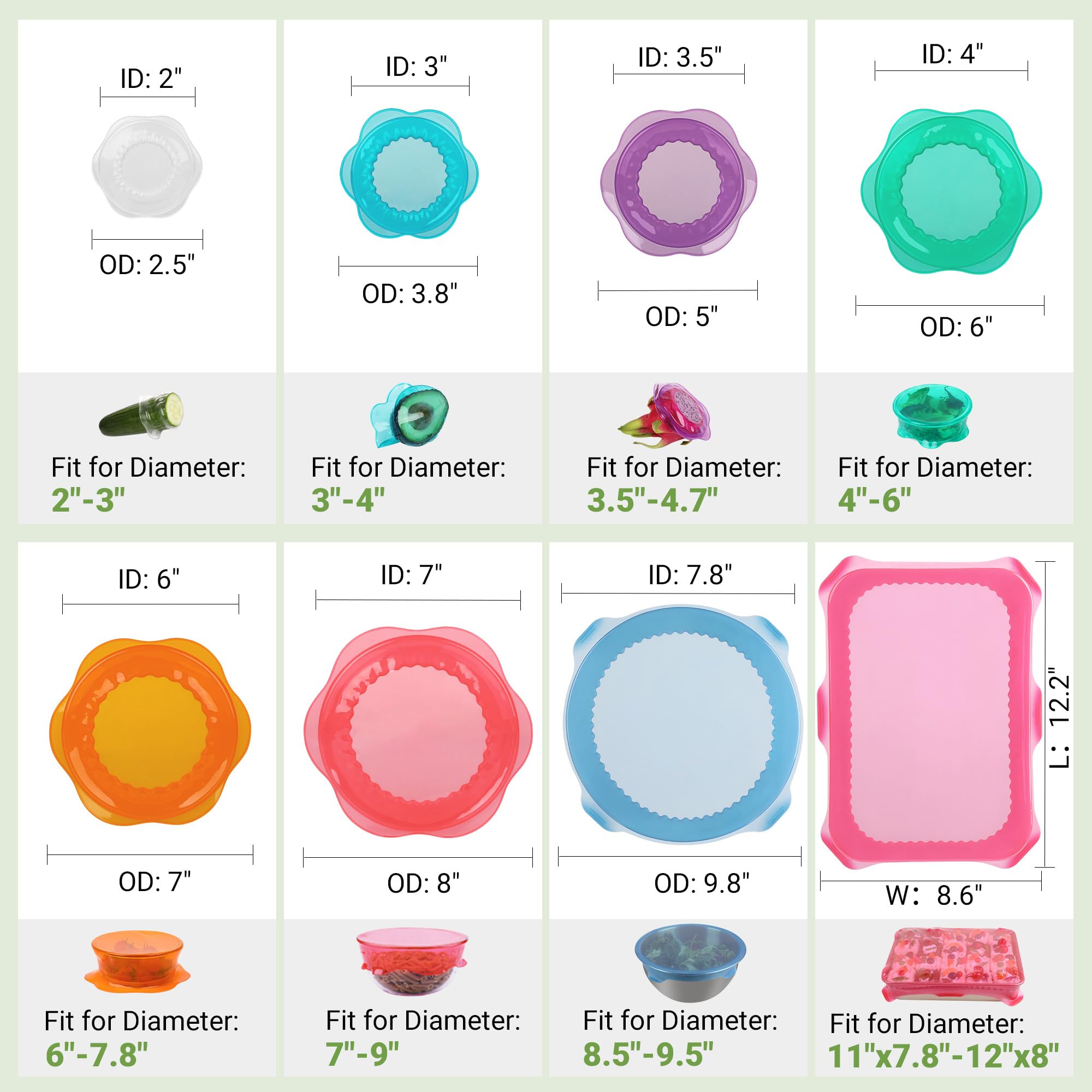 ROTTOGOON lids stretched over bowls, jars, and cans showing airtight convenience