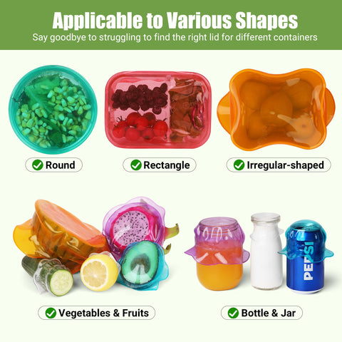 ROTTOGOON laid out six sizes to show range, demonstrates versatile container fit