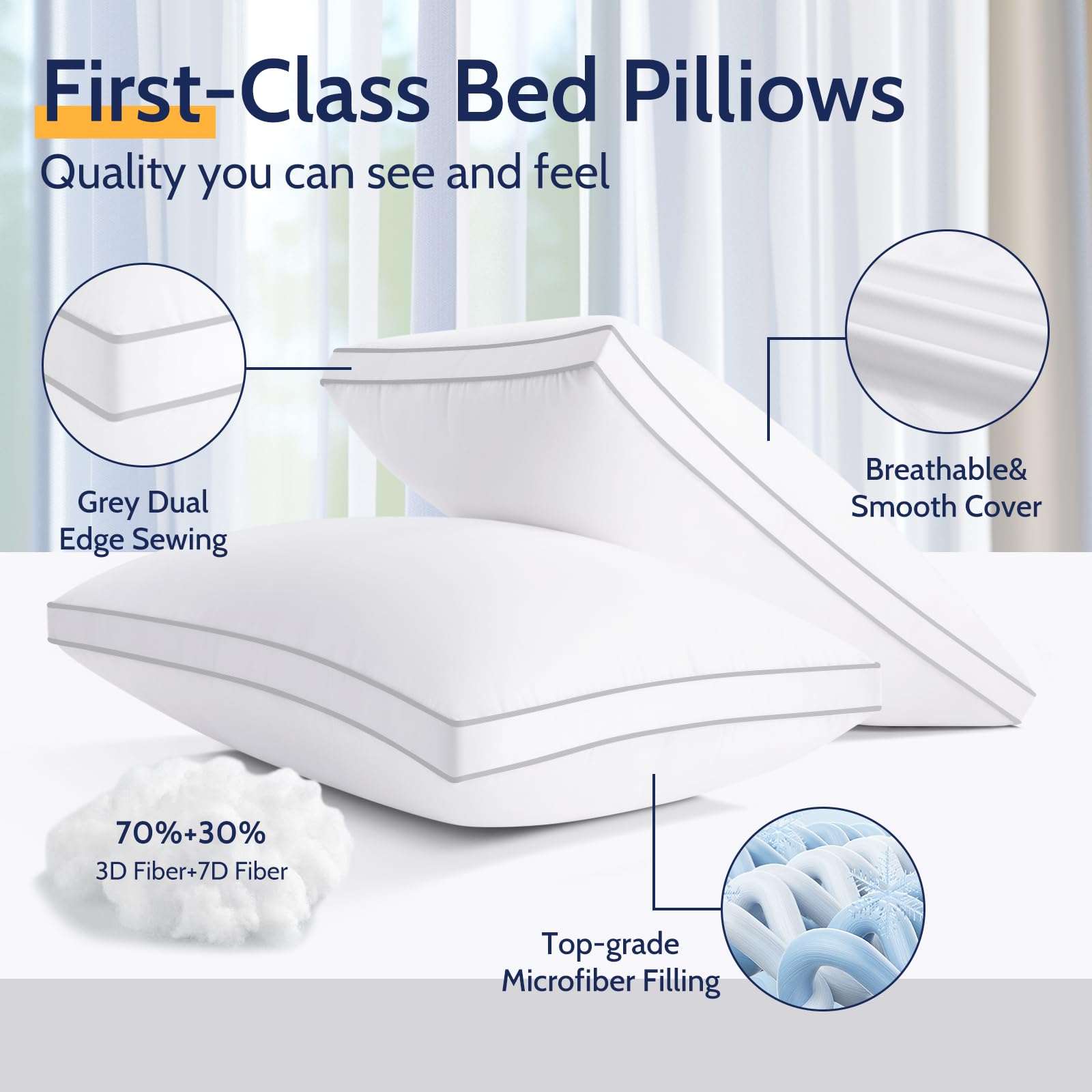 ROUMEA pillows in washing machine showing machine-washable convenience