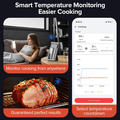ROUUO dual ultra-thin probes close-up for precise temperature readings