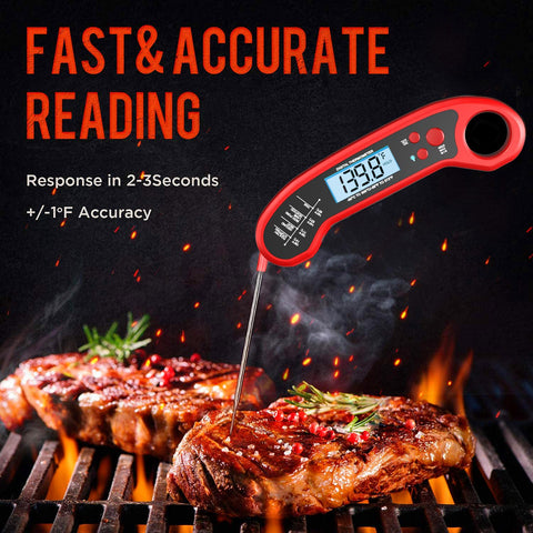 ROUUO stainless steel probe close-up highlighting safe food-grade construction
